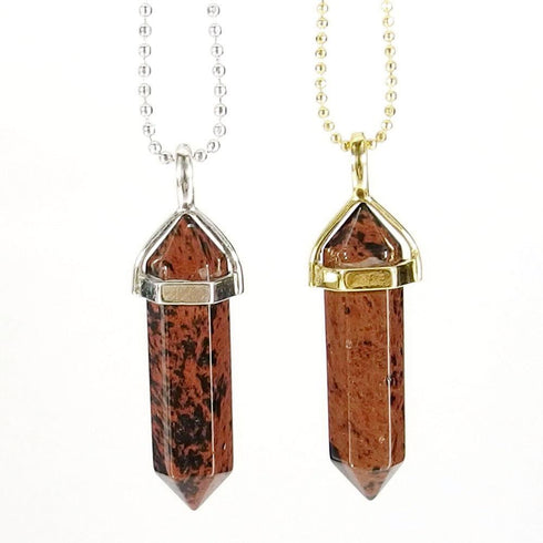 Mahogany Obsidian Gemstone Pendant Necklace